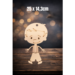 Chłopczyk 25cm, zarys, z otworem, sklejka 3mm